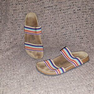 BIRKI'S/BIRKENSTOCK-Curacao II Stretch Rainbow Sandal-SZ 7-Excellent